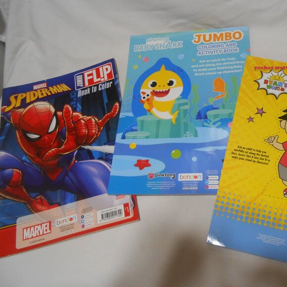 3 KIDS JUMBO COLOR ACTIVITY BOOKS STOCKING STUFFERS MARVEL AVENGERS RYANS WORLD - Picture 9 of 9